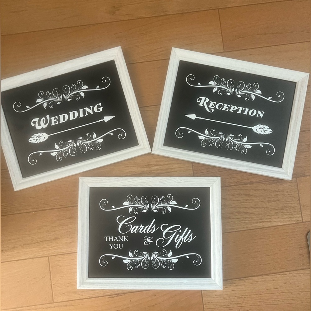Wedding Reception and Gifts Signs Set